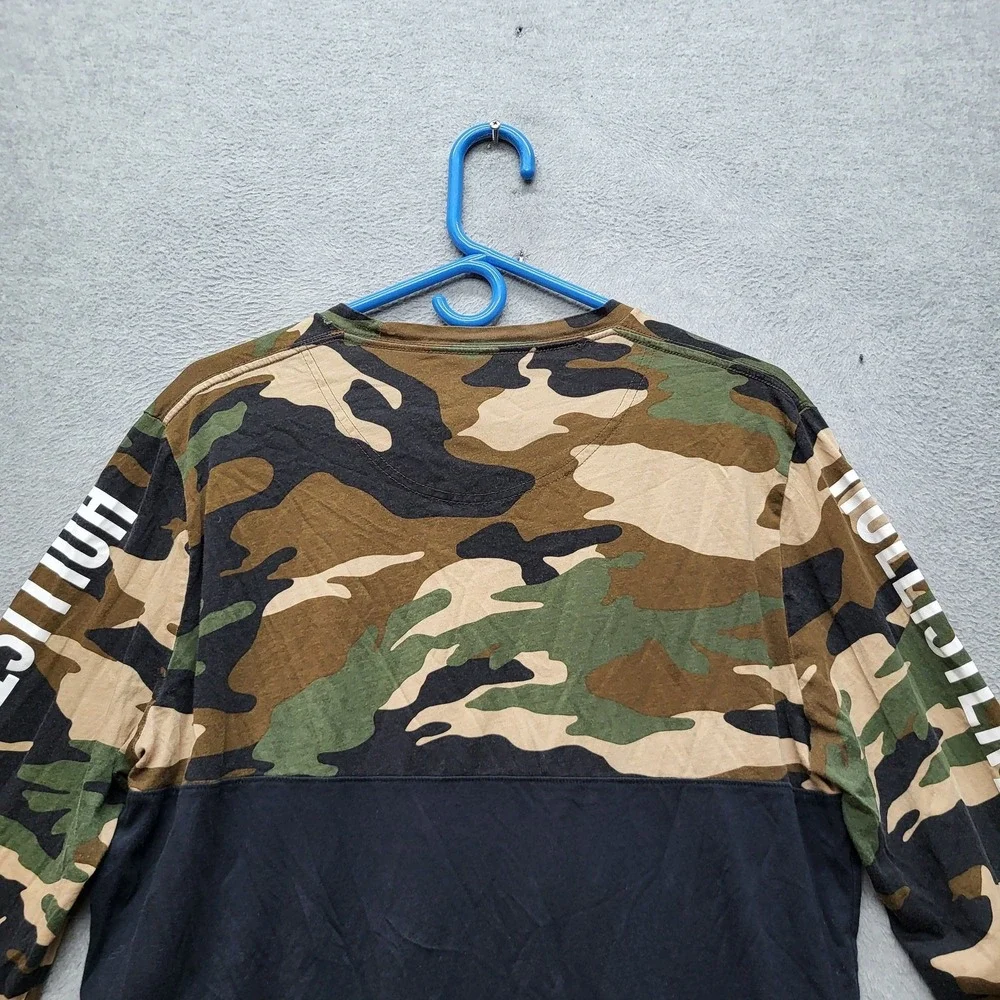 Hollister Men Shirt L Camo Camouflage California Logo‎ Graphic Print